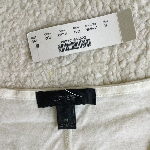 NWT J.Crew Seamed Panel Tee Ivory Shirt Sleeve Mixed Media - Sz Medium - Picture 13 of 13